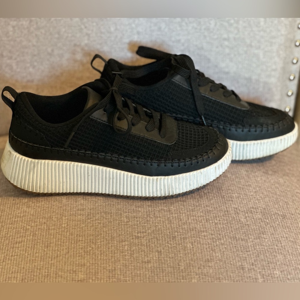 Black and White Platform Sneakers